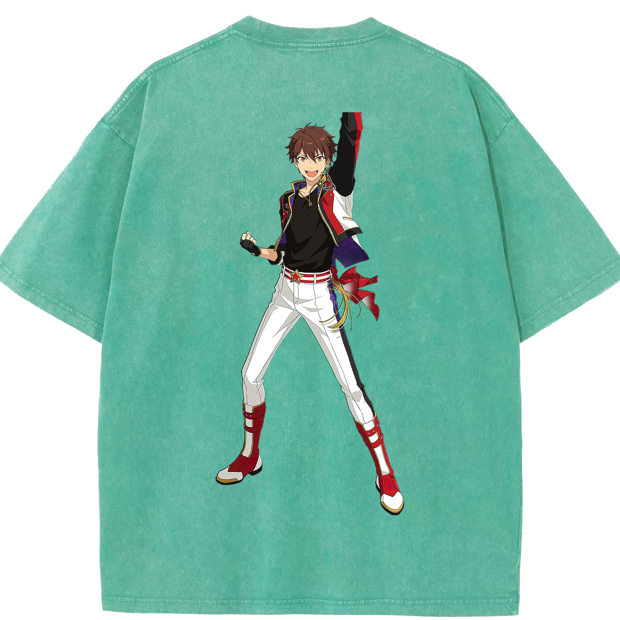 （画像用） あんさんぶるスターズ! Ensemble Stars 綿100% ヴィンテージ風 半袖Tシャツ（背面プリント）